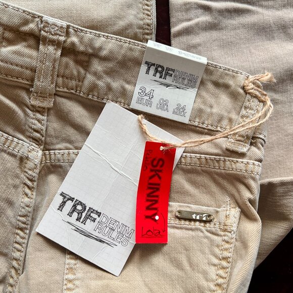 Zara Trafaluc TRF 'Denim Rules' BNWT Skinny Women's Jean Size 2 Tan - Picture 10 of 13